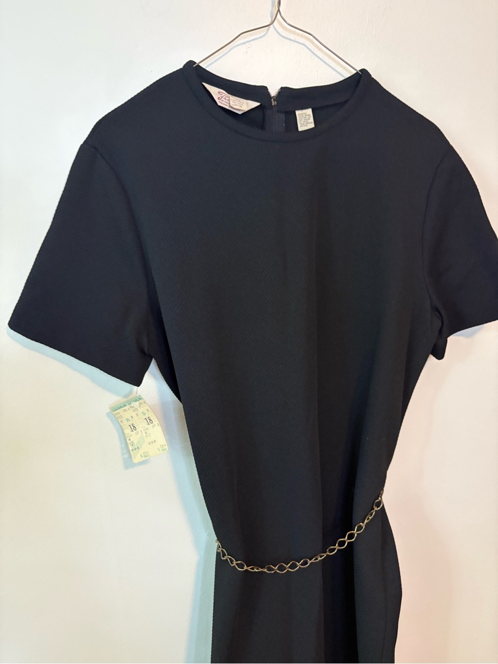 Vintage Deadstock Fritzi of California Dress with Chain Coin Belt Retro